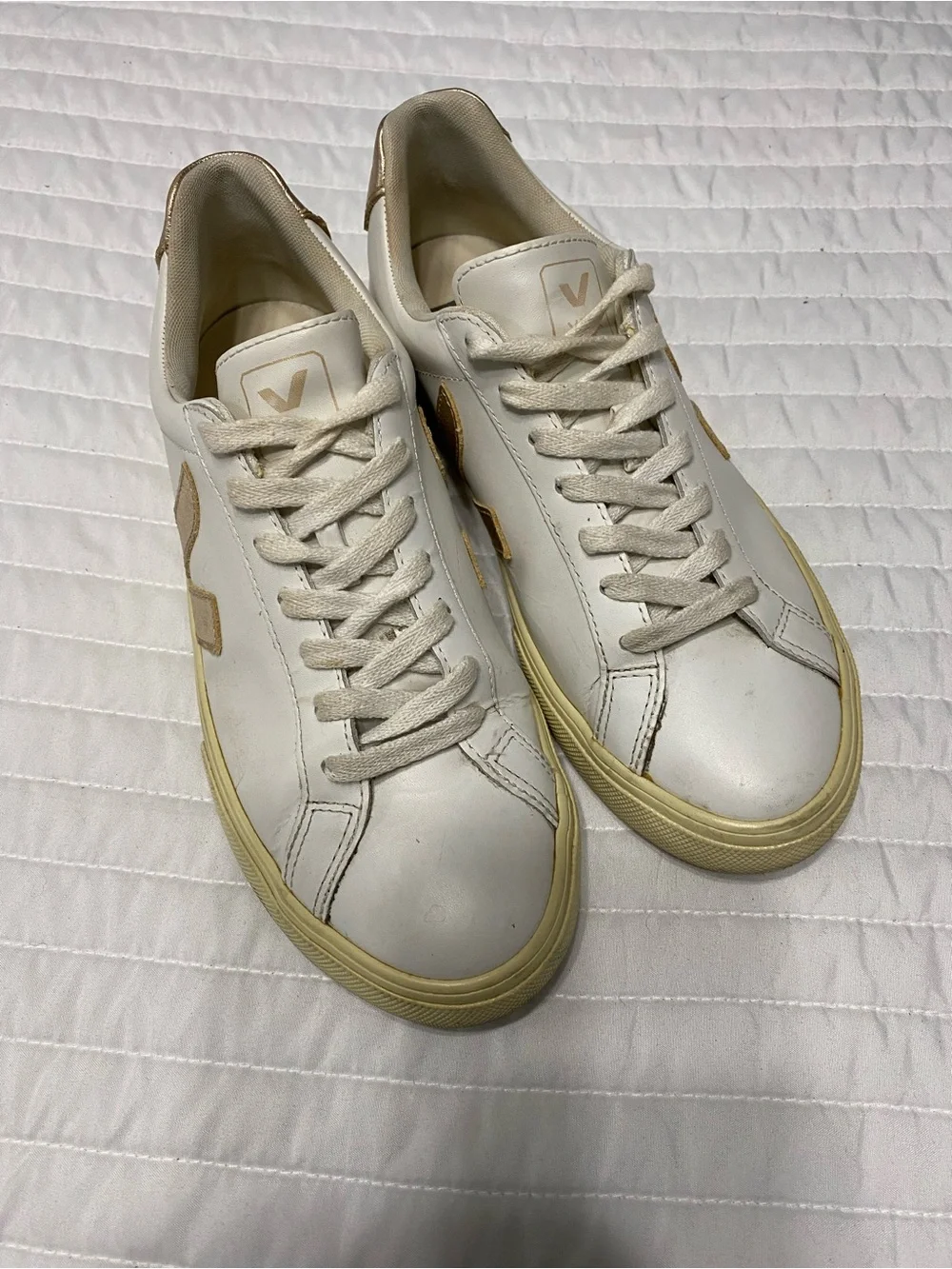 Veja Esplar White Leather Sneakers Women’s Size 8